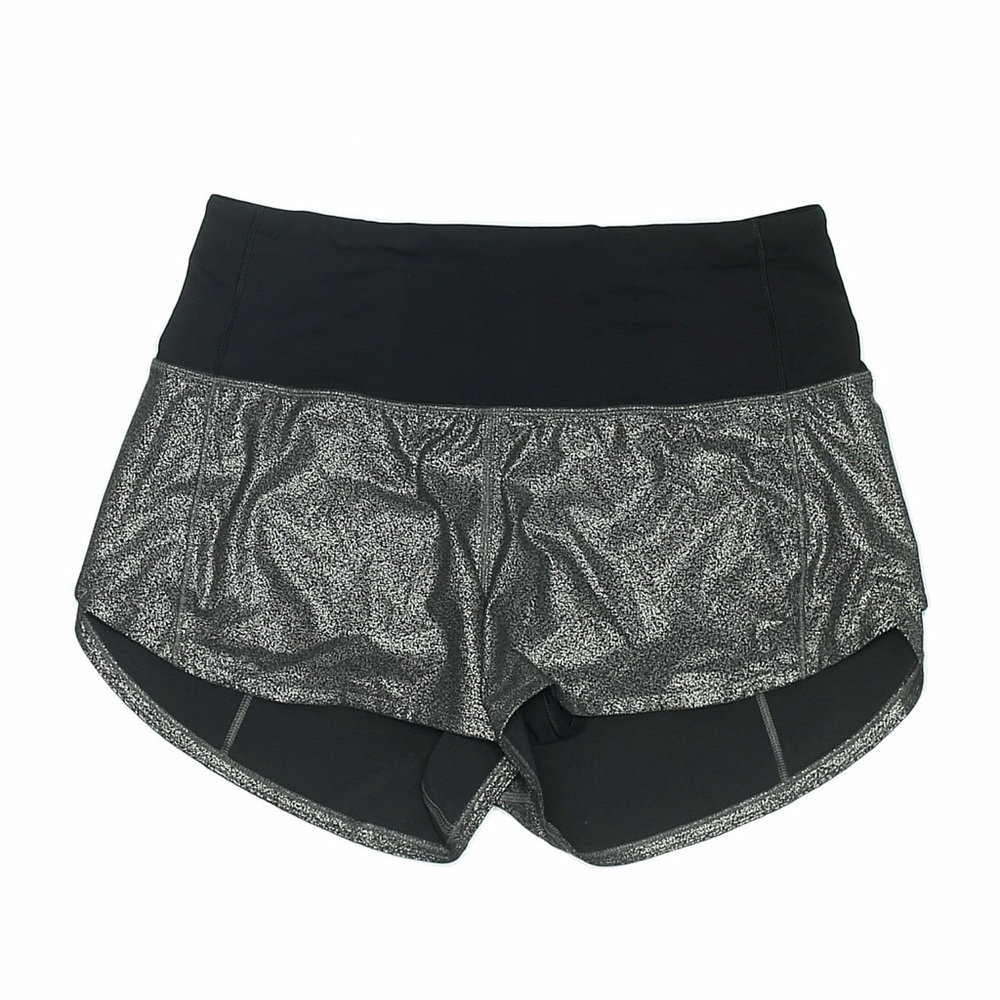 lululemon athletica Women's High-Waist Metallic Black/Silver Running Shorts